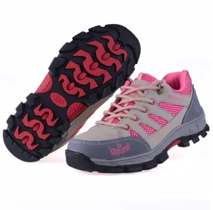 Women’s Pink Color Anti Smashing Steel Toe Work Safety Shoes Breathable Slip On Lightweight Athletic