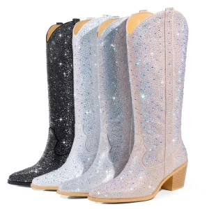 Women’s Pink Cowboy High Heel Boots Cowgirl Boots