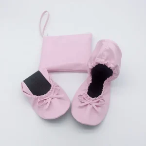 Women’s Pink Disposable Lightweight Ballet Flats Foldable Ballerina Shoes Slip-On Spring Autumn Summer Weddings After-Party
