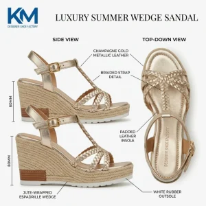 Women’s Platform Casual Shoes Leather Women Sandals Fashion Wedges Shoes Luxury Wedges Shoes Ladies Women