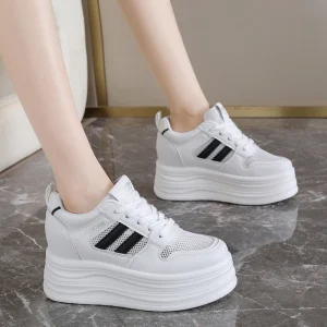 Women’s Platform Casual Sneakers Thick Sole Breathable Versatile Height Increasing Lightweight Non-Slip Comfort Walking Shoes
