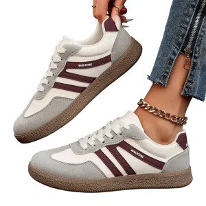 Women’s Platform Lace Up Walking Shoes Non Slip Lightweight Customizable Casual Sneakers