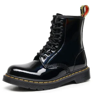Women’s Platform Mid-Calf Boots Plus Size Cow Genuine Leather Women Chunky Shoes Ladies Ankle Midi Boots College Style