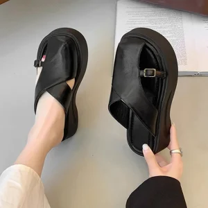 Women’s Platform Outdoor Sandals with Thick Soles Lightweight Design PU Upper Various Styles Available