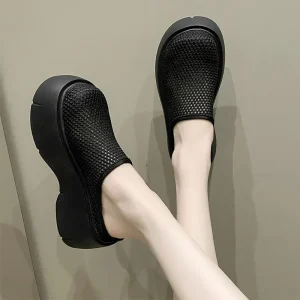 Women’s Platform Outdoor Slip On High Heeled Thick Soled Ankle Length Short Boots
