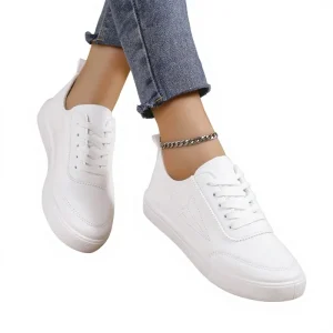 Women’s Platform Shoes Autumn Spring White Fresh Fashion Trend Walking Breathable Lightweight Soft Customizable Casual Sneakers