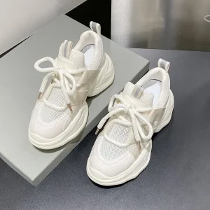 Women’s Platform Sneakers Comfortable Breathable Height-Boosting Casual Sports Shoes with EVA Midsole and Rubber Outsole