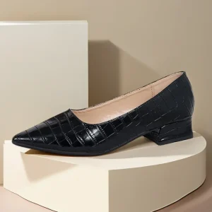 Women’s Plus Size 35-43 Pointed High Heels Office Work Shoes Mary Jane Pumps PU Upper Slip On Closure