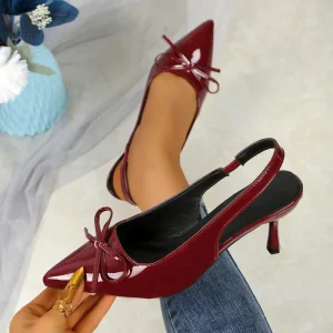 Women’s Plus-size Shoes Pointed Toe Stiletto Heel Back Strap High-heeled Sandals