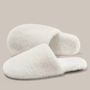 Women’s Plush Slippers for Winter Warm Non Slip Furry Indoor Home Slippers for Winter