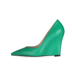 Women’s Pointed Toe 10CM Wedge Heel Pumps Anti Slip Non Slip Heels for Wedding Party Office All Season