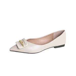 Women’s Pointed-Toe Closed Toe Mary Jane Flats Solid Color Soft-Soled Comfortable Work Commuter Shoes Slip-On Large Sizes 41 43