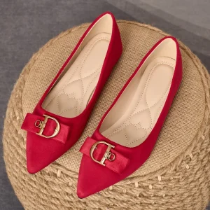 Women’s Pointed Toe Flat Ballet Flats Slip-On Closure Lightweight Breathable Spring Autumn Summer Anti-Slip Dress