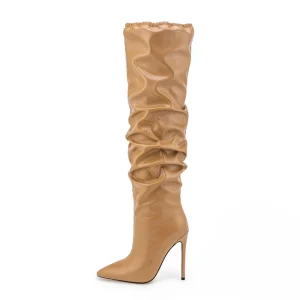 Women’s Pointed Toe Knee Boots Custom Made Luxury Summer Shoes