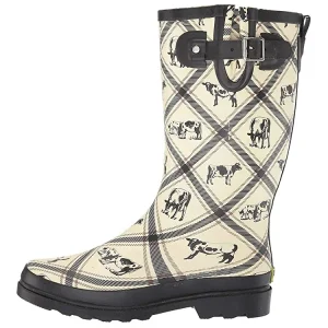 Women’s Printed Dripdrop Style Waterproof Anti Slip Knee Rubber Rain Boots