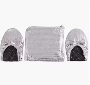 Women’s Printed Folding Wedding Shoes Light Weight Slip On Bride Pumps for Summer Spring Banquets After Party Flats Wedding Gift