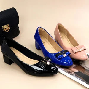Women’s Pumps Dress Shoes Office Chunky Low Heels Round Toe