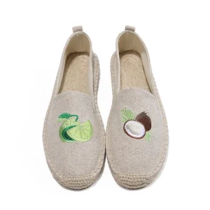 Women’s Red Loafers Exquisite Embroidery Casual Fisherman Sandals Autumn Winter Flat Espadrilles Rubber Insole Slip-On