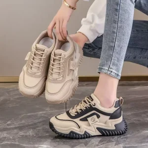 Women’s Resilience Fashion PU Sneakers Soft Soled Non slip Wide Footed Fat Factory Direct Walking Style Casual Shoes