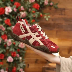 Women’s Retro Colorblock Sneakers Breathable Suede & Mesh Casual Shoes for Daily & Street Wear