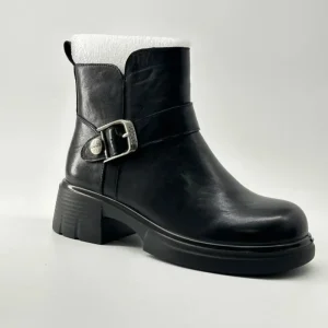 Women’s Retro Distressed Tube Mid Boots with Chunky Heel Ankle & Bootie Height Increasing Zip Closure Winter Boots