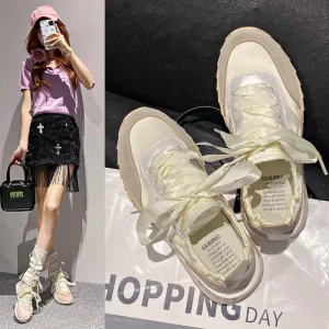 Women’s Retro Fashion Breathable Sneakers Custom Logo for Spring Summer Autumn Running Comfortable Walking Style Shoes
