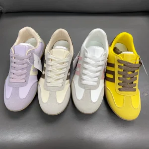 Women’s Retro German Trainers Lace Up Flat Casual Sneakers for Outdoor & Daily
