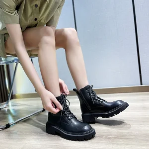 Women’s Retro Real Leather Ankle Boots Height Increasing Thick Rubber Sole Spring Autumn Winter Suede