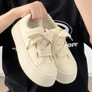 Women’s Retro Running Shoes White Thick Sole Sneakers Lightweight Breathable Gym for Teen Girls & Daily Street Wear