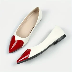 Women’s Retro Style Ballet Flats Pointed Toe Soft Sole Lightweight Ballerinas Slip-On Closure Summer Autumn Large Size 35-45