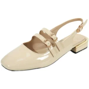 Women’s Retro Style Mary Jane Sandals Low Heel All-Season Square Toe Open Back Trendy Explosions for Spring Summer Parties