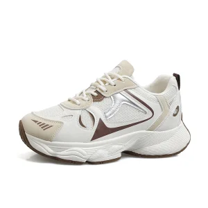 Women’s Retro Style Upper Casual Walking and Sports Running Shoes with Padded Sole Heightening Rubber for Spring and Autumn