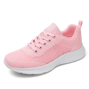 Women’s Road Running Minimal Shoes Jogger Jogging Sneakers Air Hole Stretch Fabric Mesh Athletic Low-top Sport Summer Breathable