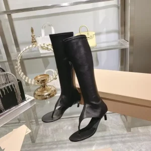 Women’s Round Head Cat Heel Split Toe Hollow Boots