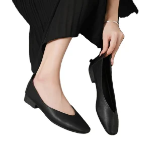 Women’s Round Toe Dress Pumps Slip On Block Heels with Flat Style for Bridal Shoes in Spring