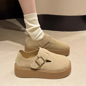 Women’s Round Toe Flat Shoes Slip Resistant Casual Shoes