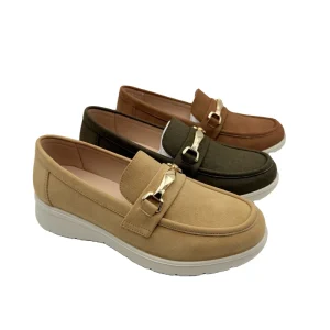 Women’s Round Toe Flat Slip-On Chunky Loafers Lightweight Breathable Anti-Slip Business Casual Shoes