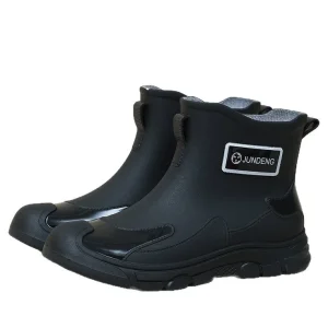 Women’s Round Toe Low Tube PVC Rain Boots Dual Purpose for Work Outdoor & Kitchen Use All Seasons