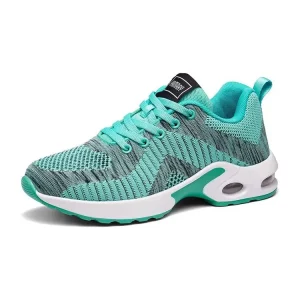 Women’s Running Shoes Walking Style Air Cushion Lightweight Breathable Lace Up Sneakers All Season