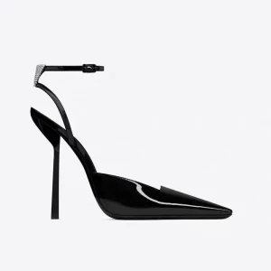 Women’s Sandals Ankle Buckle Strap High Stiletto Heel Pointed Toe Diamante Shining Fashion Shoes