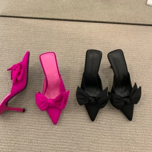 Women’s Sandals New Fashion Female Pumps Sexy Slip On Women’s Pointed High Heels Thin Bow Breathable Slippers for Women