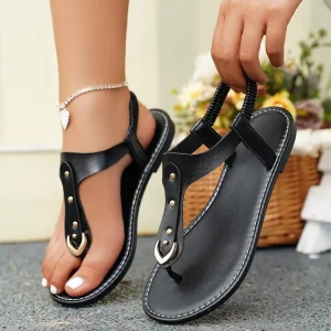 Women’s Sandals New Foreign Trade Summer Spring Flat T-toe Shoes Roman Beach Style Comfortable PU Leather