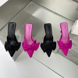 Women’s Sandals Rhinestone Bow Stiletto High Heel Pointed Female Pumps