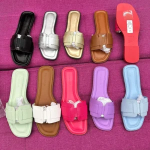 Women’s Sandals Square Toe Single Strap Ladies Slippers Lightweight Flat Sandals for Women and Ladies
