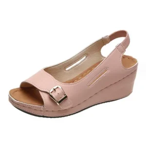 Women’s Sandals Summer Fashion Open Toe Comfortable Non Slip Wedge Buckle Sandals