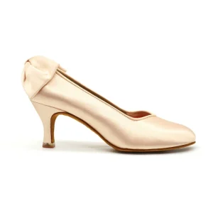 Women’s Satin Bridal Pump with Bow Ballroom Dance Shoes BD Kitten Heel Jazz Waltz Standard Latin Dance Shoes