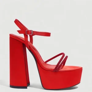 Women’s Sexy Custom Colors Open Toe Round Fabric Chunky Heel Breathable Outdoor Wedding Sandals for Spring Summer Autumn