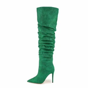 Women’s Sexy Over the Knee Thigh High Boots Autumn Western Style Lazy Pointed Toe Pull On Long Winter Boots
