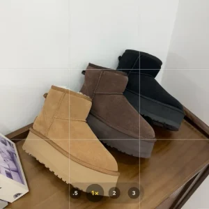 Women’s Shearling Lined 5cm Thick Sole Snow Boots Low Top Ankle Boots Platform Sole Warm Thickened Boots