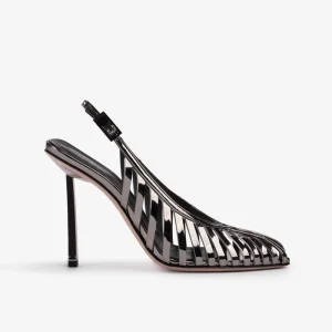 Women’s Shiny High Heel Pumps Lightweight Lace Upper Dress Shoes with Leather Lining Fishmouth Heel Sandals for Office Wedding